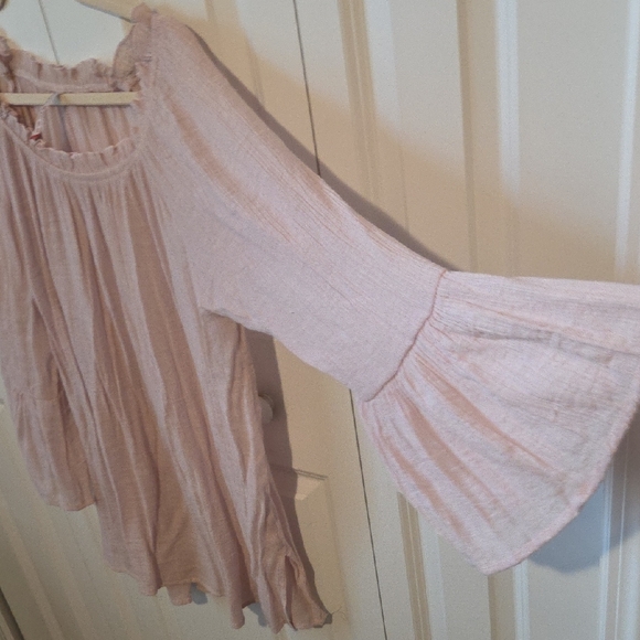 Chic Light Pink Ruffle Blouse - Picture 3 of 3